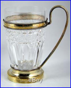 Austrian Silver-Mounted Cut-Crystal Set of Glasses/Cups (8 p.)