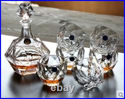 Authentic Set Crystal Decanter 6 Glass Bottle Whisky Wine Stopper Cognac #11