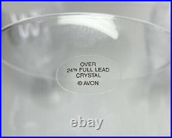 Avon HUMMINGBIRD, 17-Piece Crystal Glassware Set, Frosted Stem, Flowers Vintage