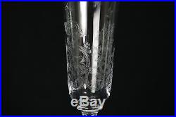 BACCARAT Antique Engraved Crystal ROCHAMBEAU Set of Fluted Champagne Glasses