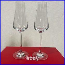 BACCARAT Champagne Glass Chateau 2 Set Clear Crystal H9.8xW3.5