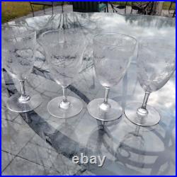 BACCARAT Crystal Cocktail Liqueur Glasses 1870's Victorian Set Of 4 Rare