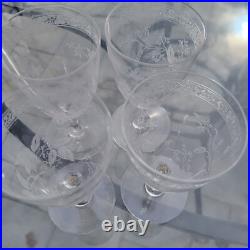 BACCARAT Crystal Cocktail Liqueur Glasses 1870's Victorian Set Of 4 Rare