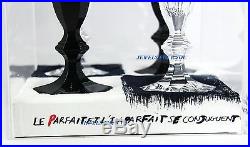Baccarat Harcourt Darkside Flute Set Of Four Black & White Crystal New France