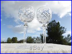 BEAUTIFUL SET 2 Waterford Crystal Powerscourt 7 1/2 Wine Hock Glasses Mint