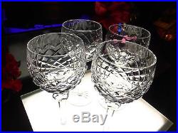 BEAUTIFUL SET 4 Waterford Crystal Powerscourt 7 1/2 Wine Hock Glasses Mint