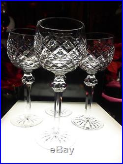BEAUTIFUL SET 4 Waterford Crystal Powerscourt 7 1/2 Wine Hock Glasses Mint