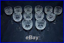Best! Set Of 12 Waterford Cut Crystal Tall Wine Balloon Hocks Alana Pattern