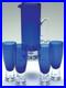 BLOCK STOCKHOLM 5-Piece Beverage Set withWater Goblets Cobalt withAir Bubble Base