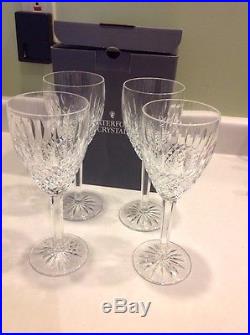BNIB Set 4 Castlemaine Waterford Crystal Wine Water Goblets Signed IRELAND