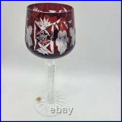 BOHEMIAN CUT TO CLEAR CRYSTAL Wine GOBLETS Multi Colored 8.5 Set Of 5
