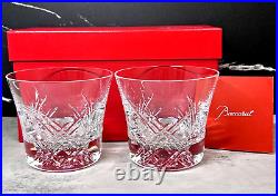 Baccarat 250th Anniv. Tumbler STELLA 2014 Crystal Rock Glass Set of 2 with Box