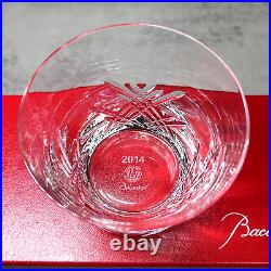 Baccarat 250th Anniv. Tumbler STELLA 2014 Crystal Rock Glass Set of 2 with Box