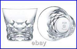 Baccarat Crysta Year Tumbler 2020 Crystal Rock Glass Set of 2 with Box pair