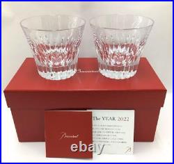 Baccarat Crysta Year Tumbler 2022 Crystal Rock Glass Set of 2 with Box pair