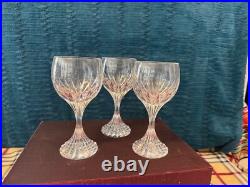 Baccarat Crystal Clear Glass Massena Claret Wine Glasses Set of 3 Made in France Baccarat Crystal Clear Glass Massena Claret Wine Glasses Set of 3 Made in France