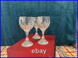 Baccarat Crystal Clear Glass Massena Claret Wine Glasses Set of 3 Made in France Baccarat Crystal Clear Glass Massena Claret Wine Glasses Set of 3 Made in France