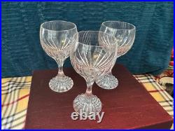 Baccarat Crystal Clear Glass Massena Claret Wine Glasses Set of 3 Made in France Baccarat Crystal Clear Glass Massena Claret Wine Glasses Set of 3 Made in France