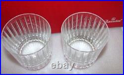 Baccarat Crystal France Harmonie Large Tumblers Set of 2 Cocktail Rocks Whiskey