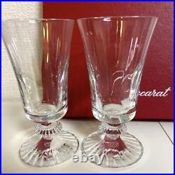 Baccarat Crystal Mille Nuits Goblet Small Wine Glass Pair Set Glassware 5.9 Box