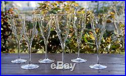 Baccarat Crystal clear Dom Perignon Set of 6 Water glasses Signed Mint