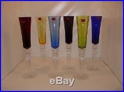 Baccarat Crystal set x6 Flute Mille Nuits(differenti colori/different colours)