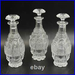 Baccarat Cut Glass Diamond et Feuilles Set 3 Decanters 10 Cordials c1850 Baccarat Cut Glass Diamond et Feuilles Set 3 Decanters 10 Cordials c1850