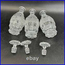Baccarat Cut Glass Diamond et Feuilles Set 3 Decanters 10 Cordials c1850 Baccarat Cut Glass Diamond et Feuilles Set 3 Decanters 10 Cordials c1850