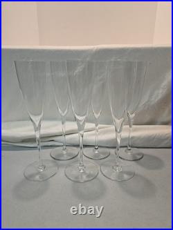 Baccarat DOM PERIGNON 9-1/4 Champagne Flutes Set 6 Baccarat DOM PERIGNON 9-1/4 Champagne Flutes Set 6