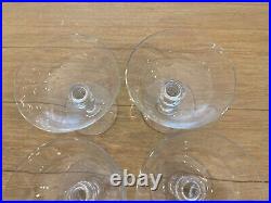 Baccarat France Crystal Set of 4 Provence Pattern Champagne Tall Sherbet Glasses