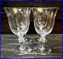Baccarat France Provence Pattern Crystal Water Goblet 6 3/8 Clear Set Of 4