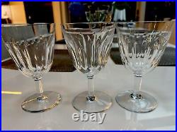 Baccarat French Cut Crystal Cote D'Azur 6 Water Goblets SET OF THREE