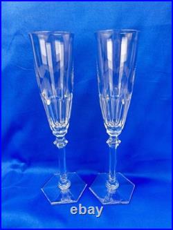 Baccarat Harcourt Eve Set of 2 Champagne Flutes Crystal France