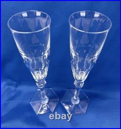 Baccarat Harcourt Eve Set of 2 Champagne Flutes Crystal France