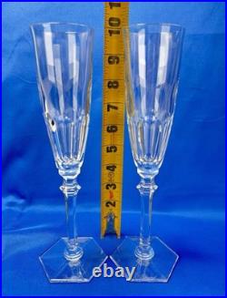 Baccarat Harcourt Eve Set of 2 Champagne Flutes Crystal France