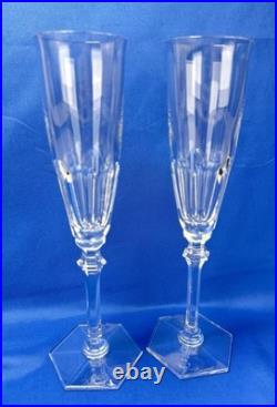 Baccarat Harcourt Eve Set of 2 Champagne Flutes Crystal France