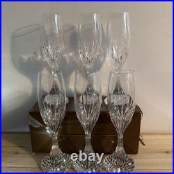 Baccarat Massena 8.5Champagne Flutes Impress Guests SET of SIX Made In France
