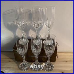 Baccarat Massena 8.5Champagne Flutes Impress Guests SET of SIX Made In France