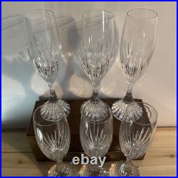 Baccarat Massena 8.5Champagne Flutes Impress Guests SET of SIX Made In France
