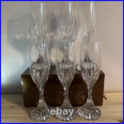 Baccarat Massena 8.5Champagne Flutes Impress Guests SET of SIX Made In France