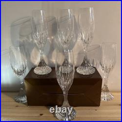Baccarat Massena 8.5Champagne Flutes Impress Guests SET of SIX Made In France