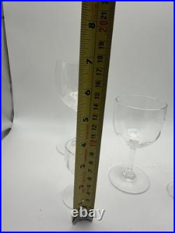 Baccarat Montaigne Optic Crystal Stemware Set 5 Pc France Signed Goblets Glass