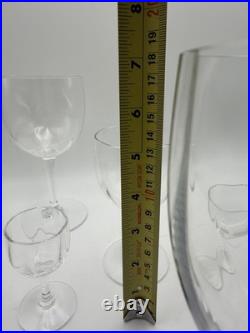 Baccarat Montaigne Optic Crystal Stemware Set 5 Pc France Signed Goblets Glass