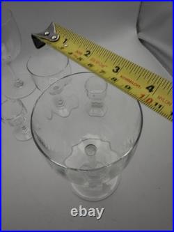 Baccarat Montaigne Optic Crystal Stemware Set 5 Pc France Signed Goblets Glass