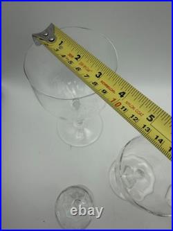 Baccarat Montaigne Optic Crystal Stemware Set 5 Pc France Signed Goblets Glass