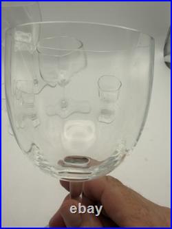 Baccarat Montaigne Optic Crystal Stemware Set 5 Pc France Signed Goblets Glass