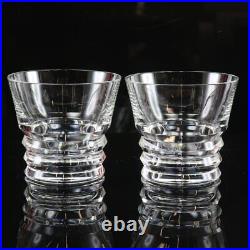Baccarat Tumbler Set of 2 Crystal Clear Glassware Drinkware Kitchen Authentic
