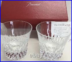 Baccarat Tumbler VITA 2019 Crystal Rock Glass Set of 2 Box Present Japan