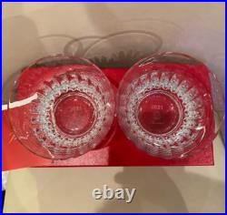 Baccarat Year Tumbler 2021 Crystal Rock Glass Tiara Set of 2 with Box