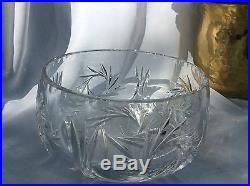 Bavarian Cut Crystal Vase and Fruit Bowl Set German Quality Leaded Vintage